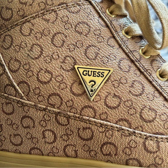 Guess Monogram Women’s Sneaker Wedges 7 Beige Casual Street y2K Street Style - Picture 10 of 11